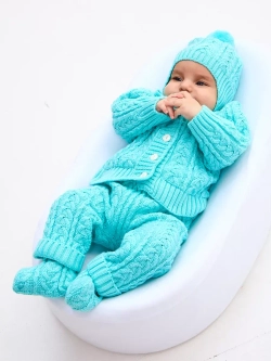 вязаный костюм для новорожденных