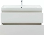 Тумба с раковиной Aquanet Вега 100 белый глянец