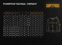 Свитшот Варгградъ мужской чёрный «Солнце за нас» с начёсом