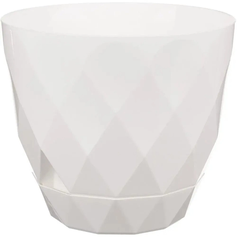 Горшок для цветов Laurel D220 мм, 4.5 л с поддоном (белый)