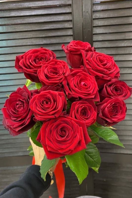 Букет из 11 голландских роз 60 см ( цвет роз на выбор) #192112