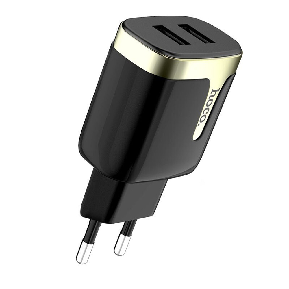 Сетевой адаптер питания HOCO C64A 2USB 2.1A (черный)