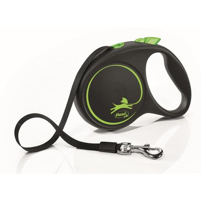 FLEXI Рулетка BLACK DESIGN M ремень 5 м до 25 кг, зеленый