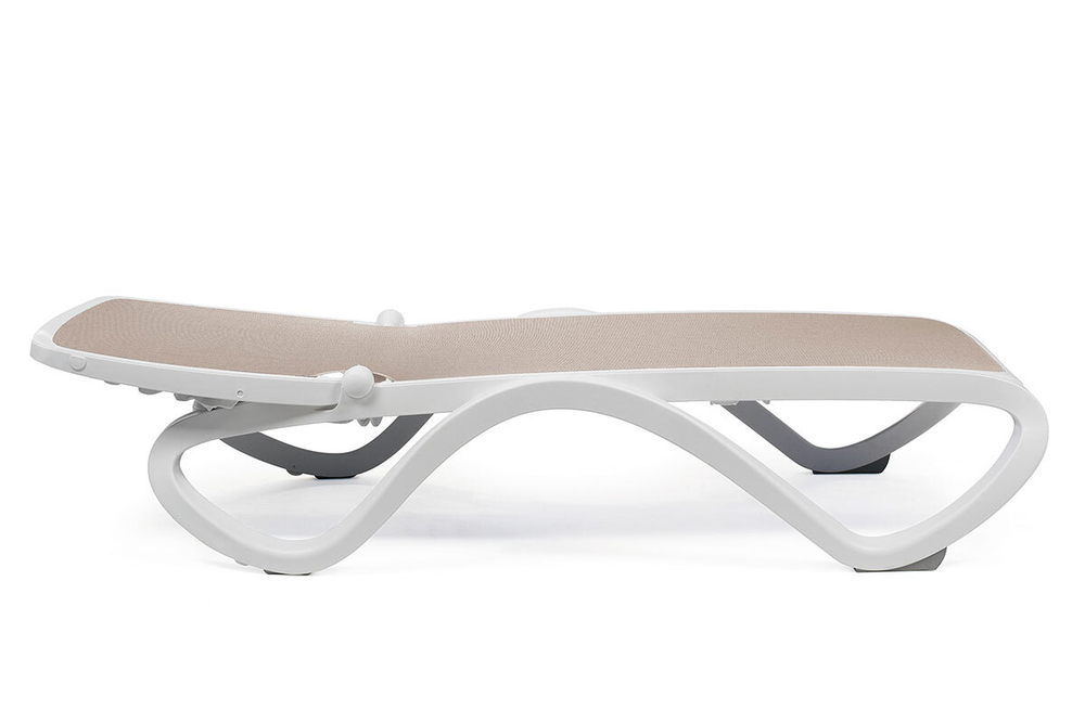 Шезлонг Nardi Omega без подлокотников, бело-коричневый