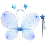 Карнавальный набор (крылья, ободок, палочка) «Фея Звёздочка» (крылья 48*40 см), Голубой