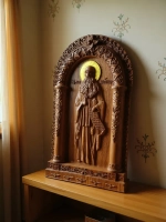 Освященная Икона преподобного Максима Грека из дуба 19х31 см