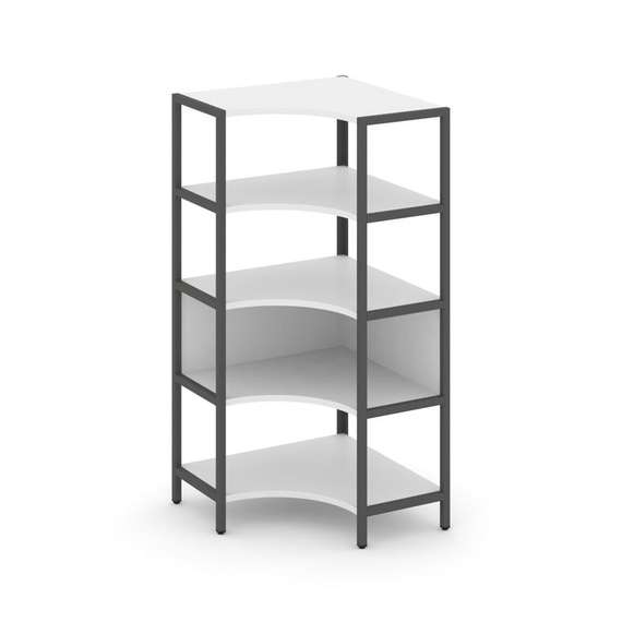 Shelf System Односекционный угловой стеллаж четырехярусный SN.STMU-411 Белый/Металл Антрацит 810*810