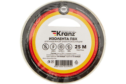 Изолента ПВХ KRANZ 0,13х15 мм, 25 м, белая KR-09-2101