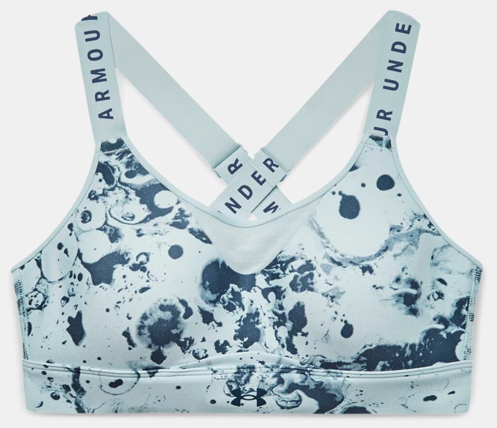 ТОП теннисный Under Armour Women's Armour Infinity High Printed Sports Bra - небесный