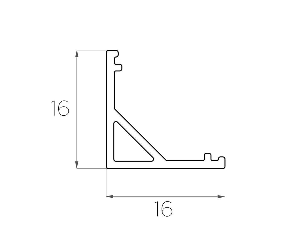 Профиль угловой алюминиевый LC-LPU-1616-2 Anod
