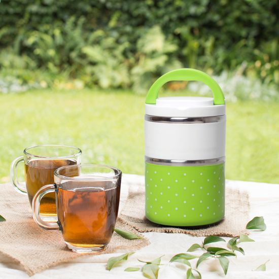 Ланч-бокс двойной круглый 1080 мл. Kamille КМ 2103