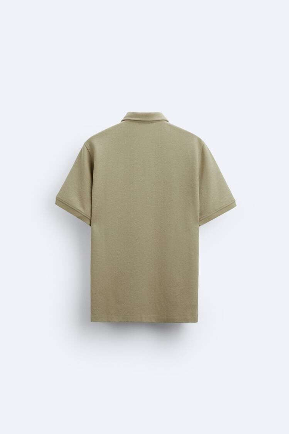 ZARA ПОЛО ИЗ РЕЛЬЕФНОЙ ТКАНИ, МЯГКИЙ ЗЕЛЕНЫЙ