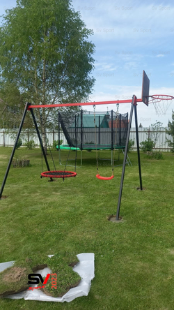 Монтаж уличных качелей Sv Sport