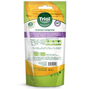 Лакомство Triol для кошек «Нежные сердечки из ягненка с треской», 40г