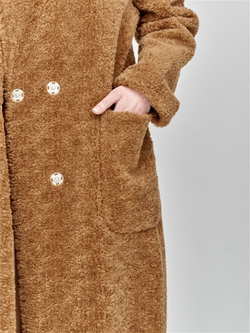 Пальто из шерсти шуба чебурашка тедди, SilverFox (арт. S978rm013bz)