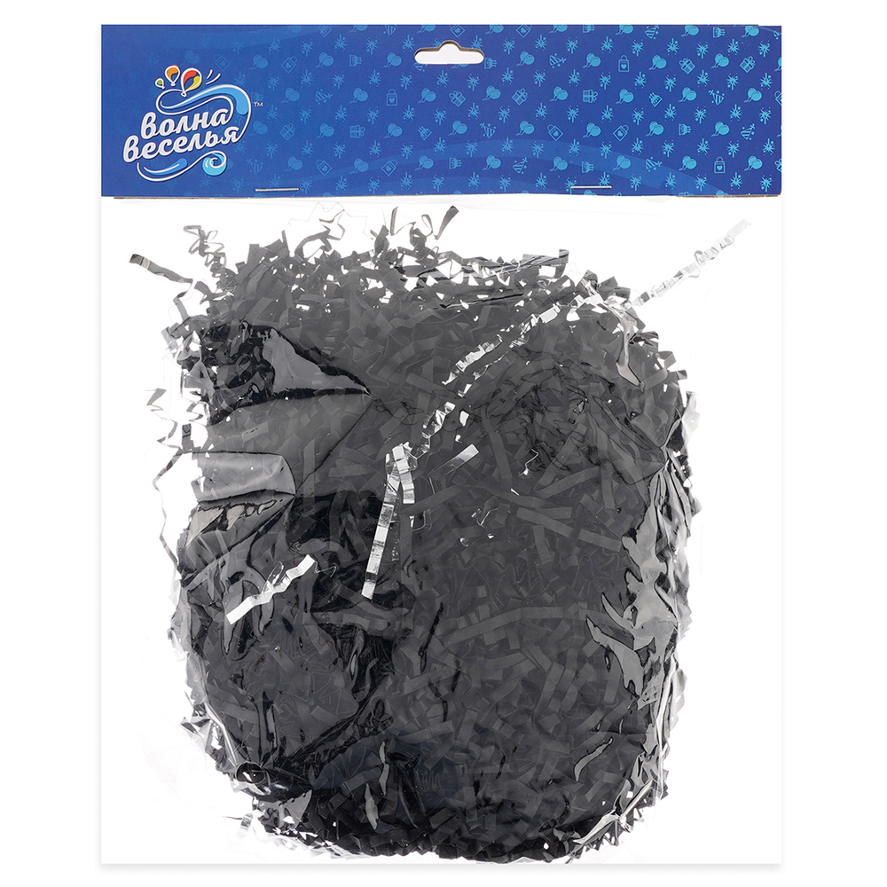 Наполнитель для коробок, черный/ серебряный цвет, бумага/ фольга, 50 г