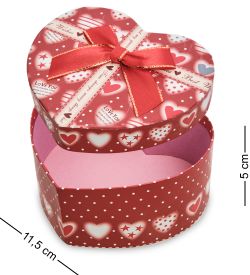 WG-89-F Коробка подарочная «Сердце» цв.бордо