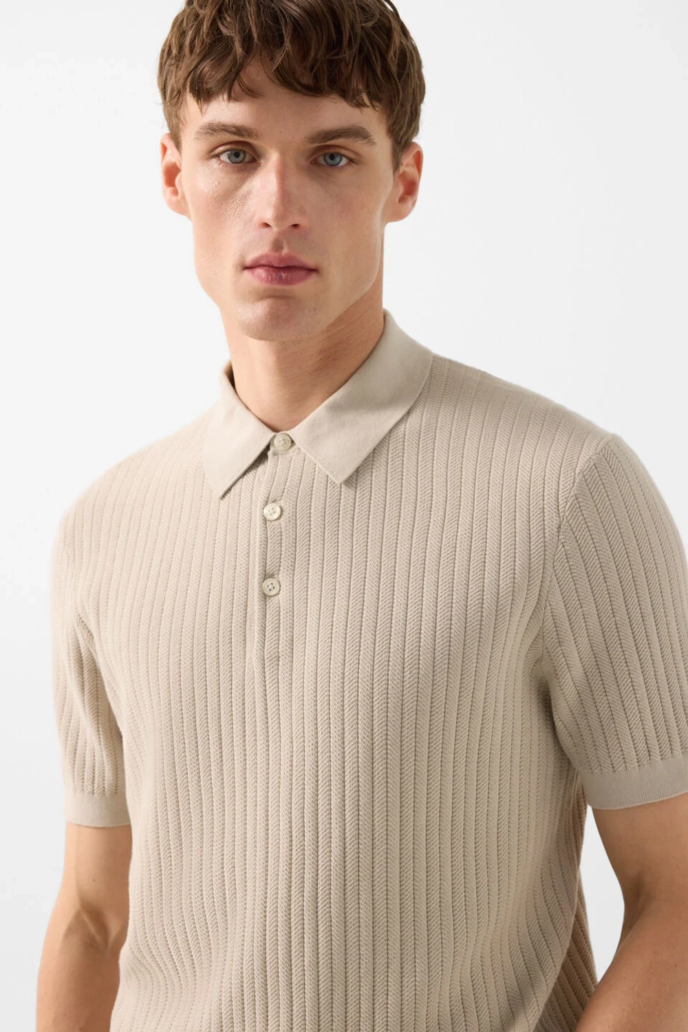 Джемпер с коротким рукавом BOGNER TOBIAS в песочном цвете