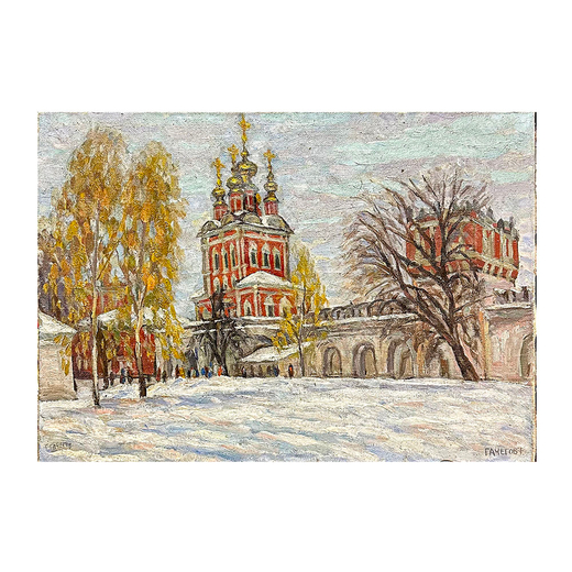 Гачегов Г. Н. Преображенская церковь. Новодевичий монастырь. Москва. Холст, масло. 1992 г.