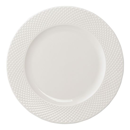 Набор из двух тарелок белого цвета с фактурным рисунком из коллекции essential, 27см