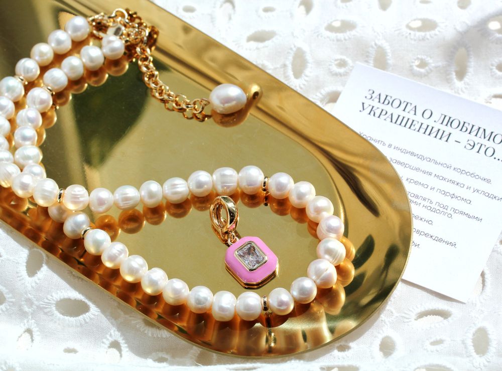 Жемчужное колье со съемной подвеской