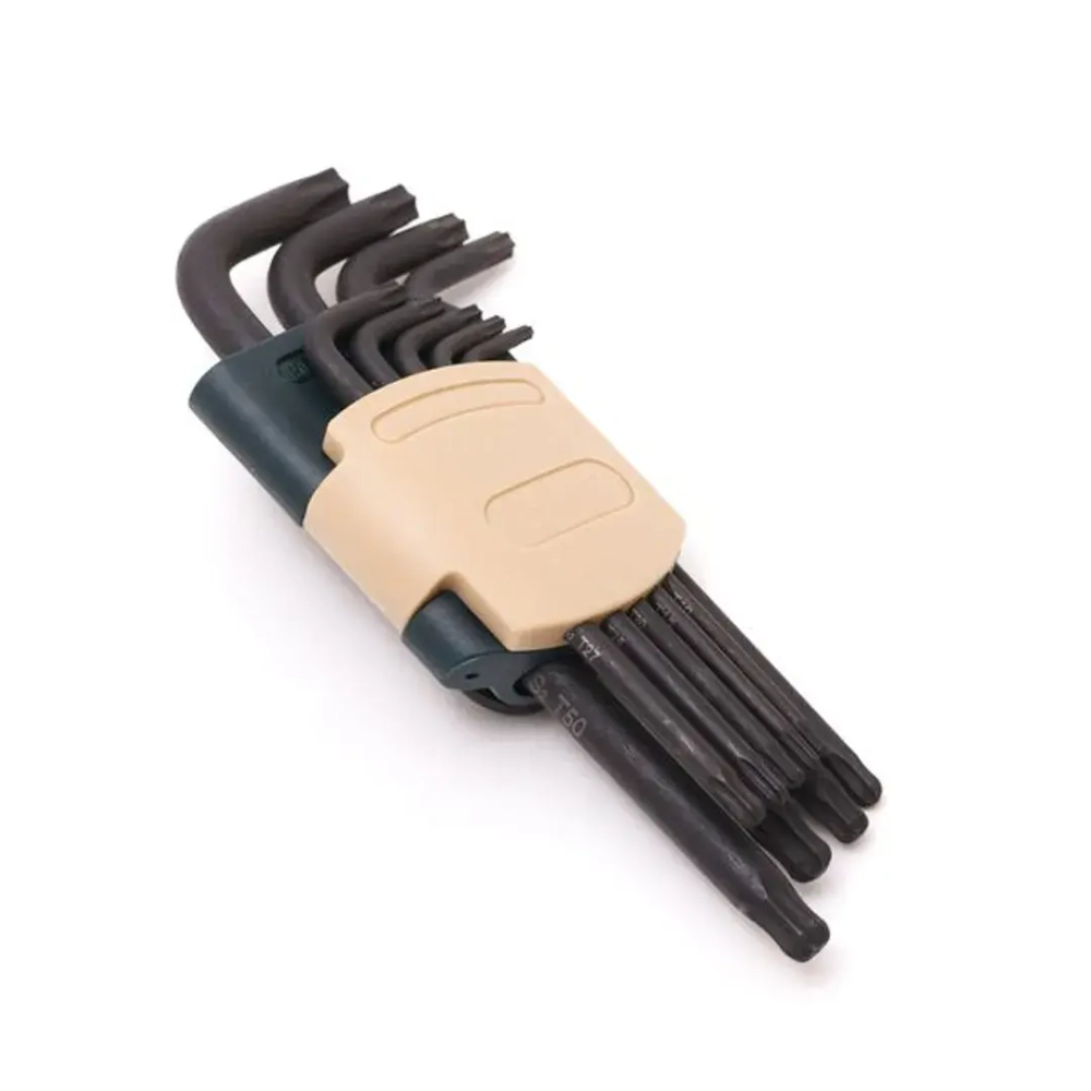 Набор ключей TORX Г-образных длинных с шаром, 9пр. (Т10, Т15, Т20, Т25, Т27, Т30, Т40, Т45, Т50),в пластиковом держателе RockForce##Rock FORCE RF-5098LB