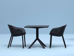 Стол пластиковый Sky 80х80 см, черный