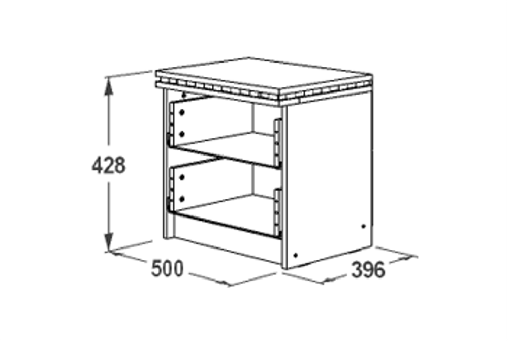 Тумба с 2 ящиками «Ольга-13» (ясень анкор темный/ясень анкор светлый), ЛДСП, Фант-мебель, г. Волжск