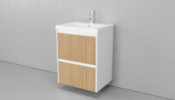 Тумба подвесная VELVEX Klaufs 60.2Y-617.216 с раковиной Cersanit COMO 60