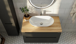 Тумба с раковиной Jorno Wood 80 см wood.01.80/P/GR серая
