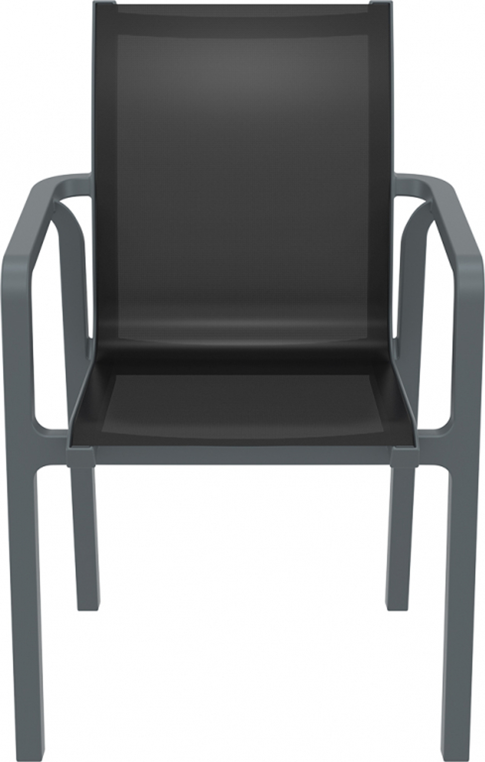 Кресло пластиковое Siesta Contract Pacific, темно-серый, черный