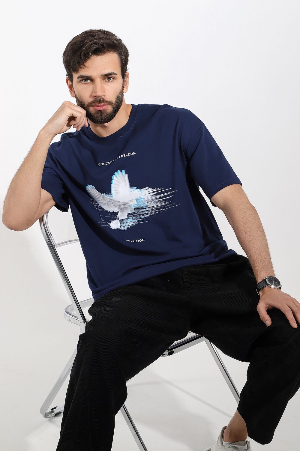 Фуфайка (футболка) мужская Герой-4 Виотекс СИНИЙ