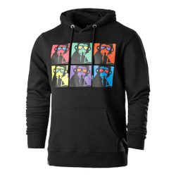 Мужская кофта теннисная Quiet Please Overruled Monkey Hoody Men - Black, Multicoloured