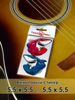 Стикеры - Акула качок синяя и красная