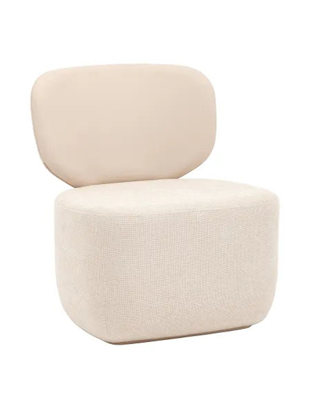 Кресло Спейс спинка экокожа, сиденье шенилл бежевый