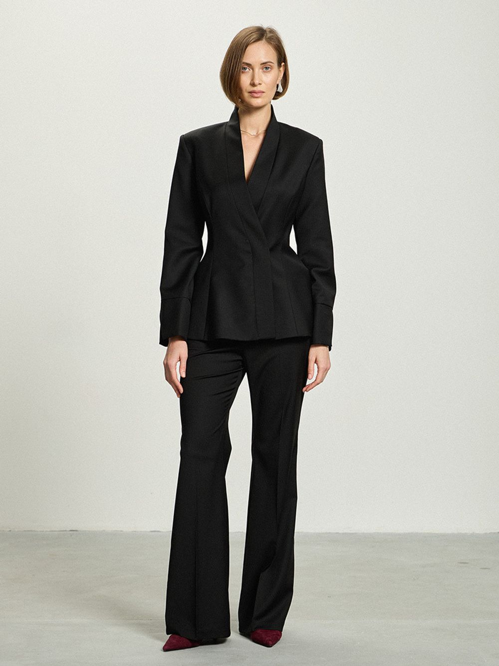 Брюки клеш черные шерсть