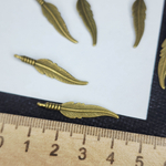 Перо подвеска, листик, пёрышко, р-р 31мм, бижутерный сплав, штучно