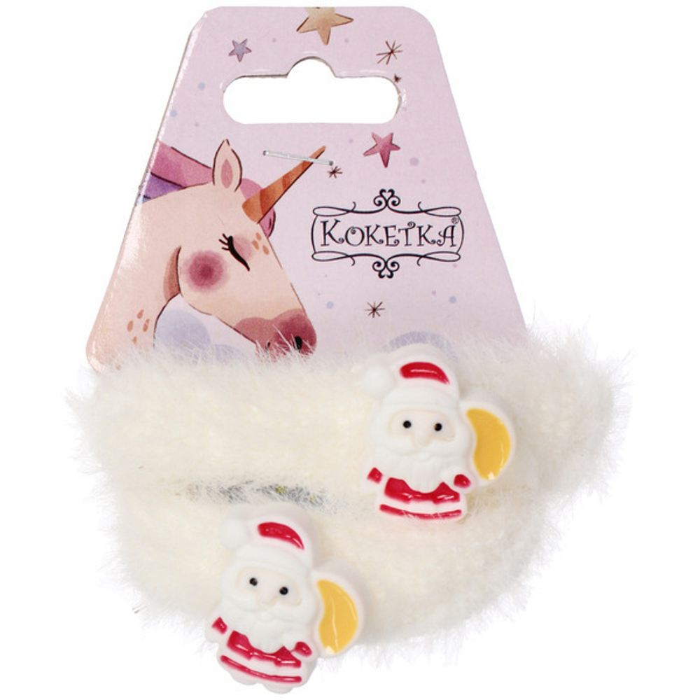 Резинки для волос детские 2шт «КАРОЛИНА - Дед Мороз», цвет как на фото, 4.5*5см