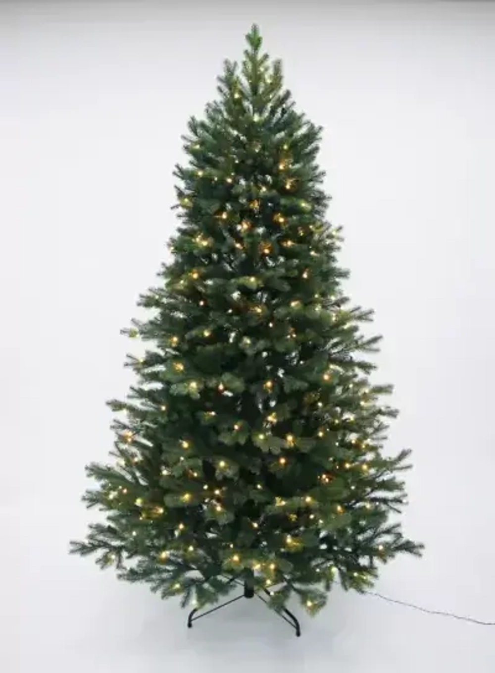 Искусственная елка Швейцарская 215 см., 300 теплых белых LED ламп, 100% литая хвоя, Black Box (74540)