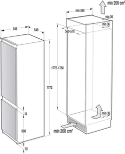 Встраиваемый холодильник Gorenje NRKI2181E1