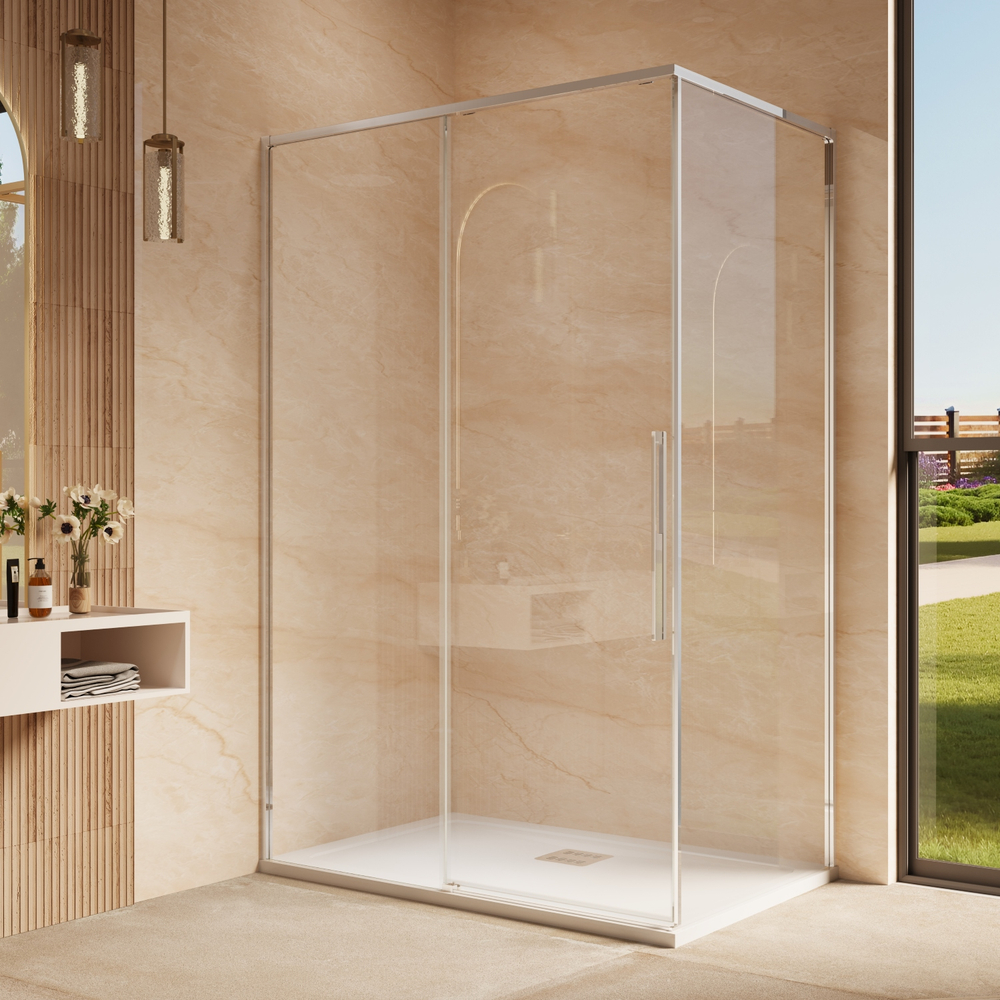 Душевой уголок Ультима (Ultima) Vincea VSR-7UL1014CL, 1400*1000, хром, стекло прозрачное