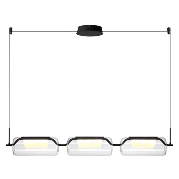 5003/30L L-VISION ODL23 391 черный матовый/прозрачный/стекло Люстра LED 30W 3000K KAVIA