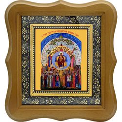 О Тебе радуется. Икона Божьей Матери на холсте.