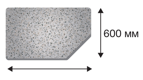Крышка стола в размер торцевая правая от 400 до 1500