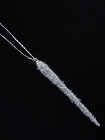 Сосулька Хрустальная капель 11 см., серебро, Christmas De Luxe (88891)