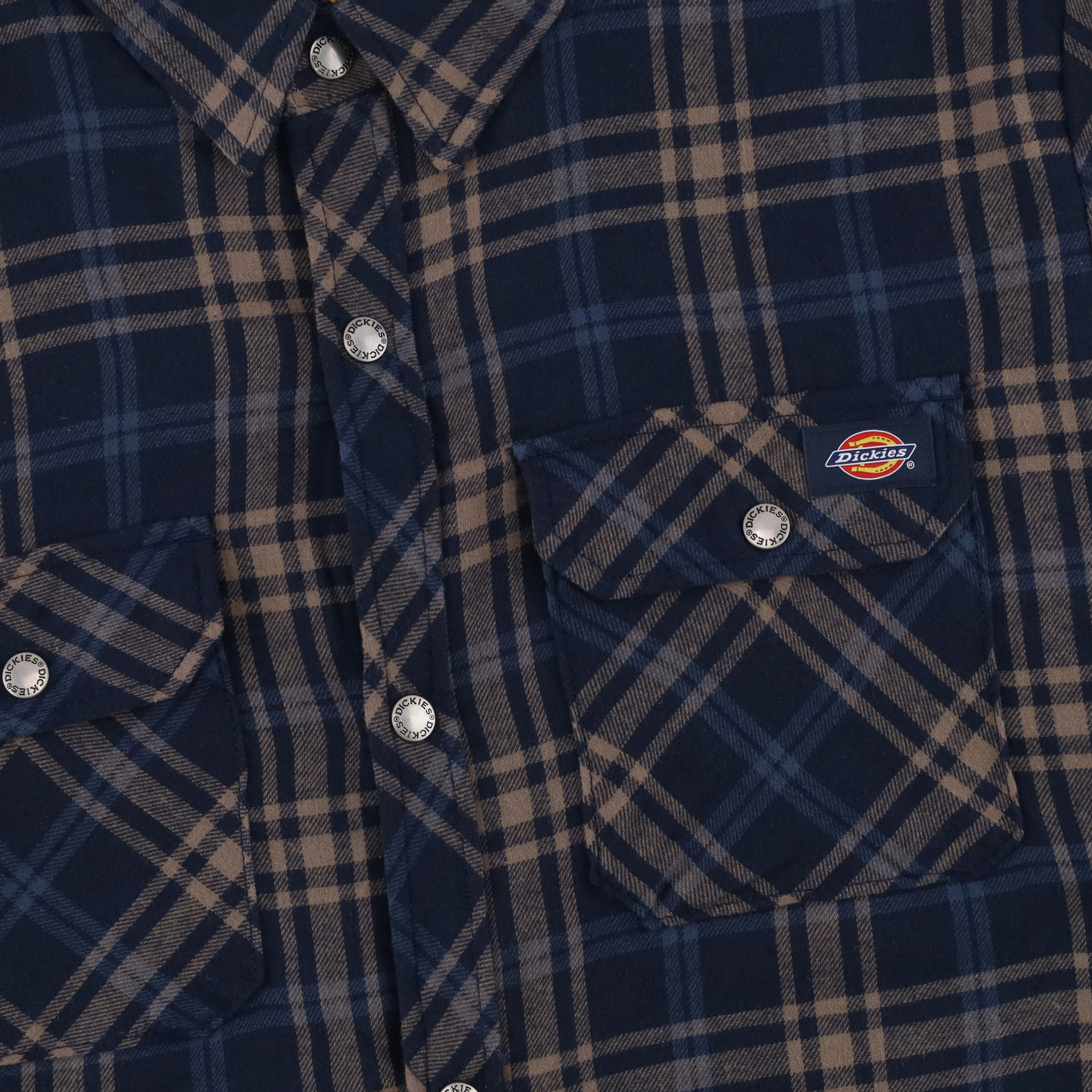 Куртка Dickies Flannel Hooded Shirt Jacket (dark navy/mushroom plaid) артикул: - купить в магазине Дайс