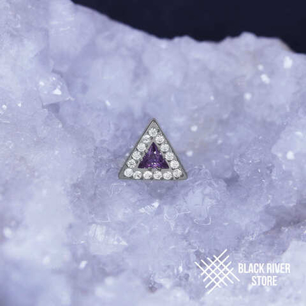 Shine Triangle Amethyst CZ & Crystal-
