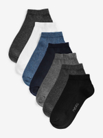 Носки хлопковые для мальчика Next 162-168, 7 шт., Черный, Серый, Белый