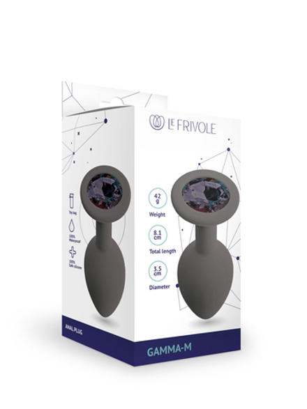 Анальная пробка кристаллом Gamma, графитовый (M)