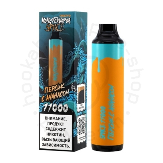 Одноразовая ЭС MONSTERVAPOR SPACE 11000 с ароматом Персика с ананасом, кулер, 20мг/см3, 11 мл. (М)